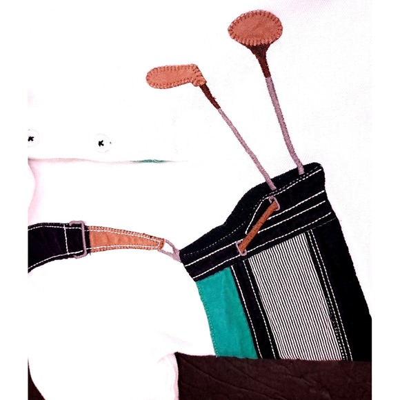 Kitestrings Golf Polo Shirt 2T Golf Bag Clubs Preppy Dad‎ Son Father's Day Gift - Picture 2 of 4